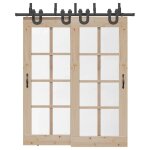 Vidaxl kit de quincaillerie de porte coulissante 200 cm acier noir Vidaxl kit de quincaillerie de porte coulissante 200 cm acier noir