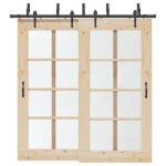 Vidaxl kit de quincaillerie de porte coulissante 213, 5 cm acier noir