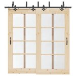 Vidaxl kit de quincaillerie de porte coulissante 213, 5 cm acier noir