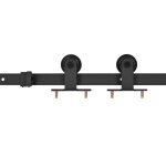 Vidaxl kit de quincaillerie de porte coulissante skien 183 cm noir