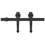 Vidaxl kit de quincaillerie de porte coulissante skien 200 cm noir