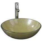 Vidaxl lavabo de bain avec robinet et drain  poussoir verre tremp