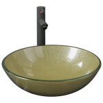 Vidaxl lavabo de bain avec robinet et drain  poussoir verre tremp