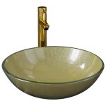 Vidaxl lavabo de bain avec robinet et drain  poussoir verre tremp