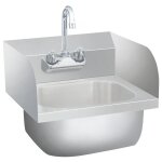 Vidaxl lavabo commercial de lavage des mains avec robinet inox