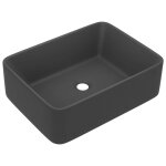 Vidaxl lavabo de luxe gris fonc mat 41x30x12 cm cramique