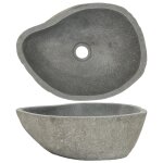 Vidaxl lavabo en pierre de rivi�re ovale (37 - 46)x(29 - 36) cm