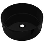 Vidaxl lavabo rond cramique noir 40 x 15 cm