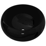 Vidaxl lavabo rond cramique noir 40 x 15 cm