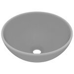 Vidaxl lavabo rond de luxe de salle gris clair mat 32, 5x14cm cramique