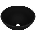 Vidaxl lavabo rond de salle de bain noir mat 32, 5x14 cm cramique