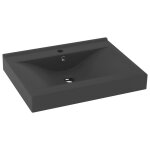 Vidaxl lavabo avec trou de robinet gris fonc mat 60x46 cm cramique