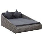 Vidaxl lit de jardin gris 200x139 cm résine tressée Vidaxl lit de jardin gris 200x139 cm résine tressée