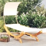 Vidaxl lit repos avec auvent 100x200x126 cm bois courb massif crme