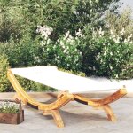 Vidaxl lit de repos ext�rieur 100x188, 5x44 cm bois courb� massif cr�me