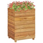 Vidaxl lit sur�lev� 50x40x72 cm bois de teck recycl� et acier