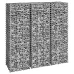 Vidaxl lits surlevs en gabion 3 pcs 30x30x100 cm fer