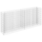 Vidaxl lit surlev a gabion acier galvanis 180x30x90 cm