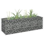 Vidaxl lit surlev a gabion acier galvanis 90x30x30 cm