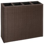 Vidaxl lit surlev de jardin avec 4 pots rsine tresse marron
