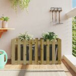 Vidaxl lit surélevé de jardin design de clôture bois de pin imprégné Vidaxl lit surélevé de jardin design de clôture bois de pin imprégné