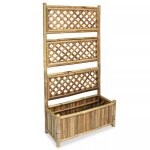 Vidaxl lit sur�lev� de jardin avec treillis bambou 70 cm