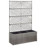 Vidaxl lit surlev en treillis 3 pots 83x30x130cm rsine tresse gris