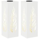 Vidaxl lumi�re de chemin led solaire 2 pcs blanc acier lamin� � froid