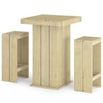 Vidaxl meubles de bar de jardin 3 pcs bois de pin impr�gn�