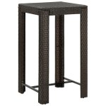 Vidaxl ensemble de bar de jardin 3 pcs coussins rsine tresse marron