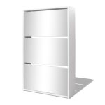 Vidaxl meuble  chaussures 3 tagres 63 x 17 x 102, 5 cm miroir blanc