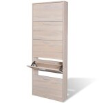 Meuble  chaussures en bois aspect chne, 5 compartiments, rangement anti - poussire, bois
