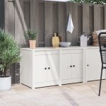 Vidaxl meuble de cuisine d'extérieur blanc 106x55x64 cm en bois massif de pin Vidaxl meuble de cuisine d'extérieur blanc 106x55x64 cm en bois massif de pin