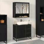 Vidaxl meuble de lavabo de salle de bain chêne noir 65 x 33 x 60 cm Vidaxl meuble de lavabo de salle de bain chêne noir 65 x 33 x 60 cm