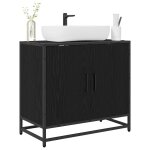 Vidaxl meuble de lavabo de salle de bain chne noir 65 x 33 x 60 cm