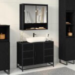 Vidaxl meuble de lavabo de salle de bain ch�ne noir 80 x 33 x 60 cm