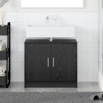 Vidaxl meuble sous lavabo chne noir 63x29x55 cm bois d'ingnierie