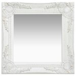 Vidaxl miroir mural style baroque 40x40 cm blanc