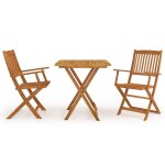 Vidaxl mobilier a dner de jardin pliable 3 pcs bois d'acacia solide