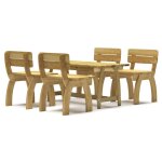 Vidaxl mobilier de salle a manger de jardin 5 pcs bois de pin impr�gn�