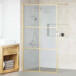 Vidaxl mur de douche � l'italienne dor� 115 x 195 cm verre tremp�