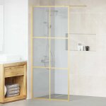 Vidaxl mur de douche � l'italienne dor� 90 x 195 cm verre tremp�