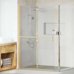 Vidaxl mur de douche  l'italienne dor et transparent 120 x 190 cm