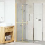 Vidaxl mur de douche  l'italienne dor et transparent 70 x 190 cm