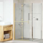 Vidaxl mur de douche � l'italienne dor� et transparent 90 x 190 cm