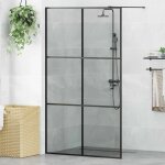 Vidaxl mur de douche � l'italienne noir 115 x 195 cm verre tremp�