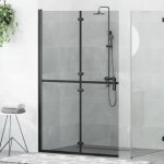Vidaxl mur de douche  l'italienne autre noir et transparent fonc