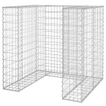 Vidaxl mur en gabion pour poubelle acier galvanis 110x100x110 cm