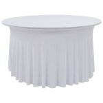 Vidaxl nappes elastiques de table avec jupon 2 pcs 150x74 cm blanc