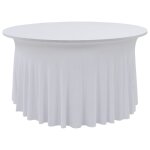 Vidaxl nappes elastiques de table avec jupon 2 pcs 180x74 cm blanc